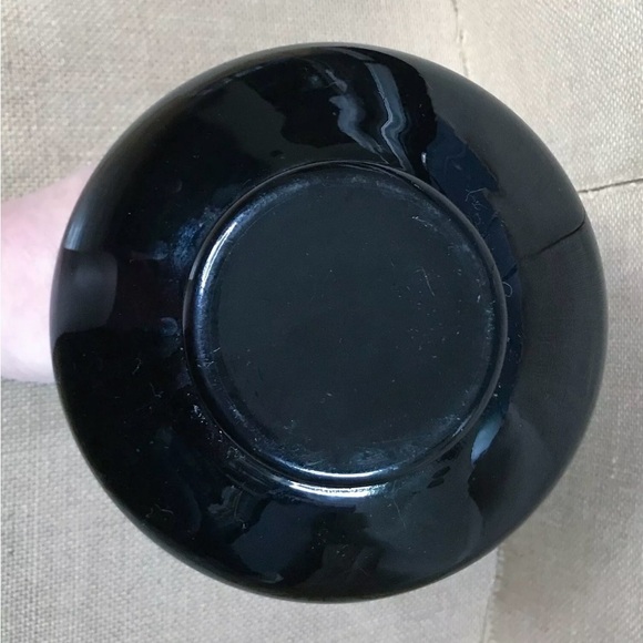 Vintage Black Amethyst Glass Vase Ruffled Rim Whimsigoth Dark Romance Goth Core - Picture 3 of 4